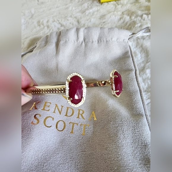 NWOT Kendra Scott Gold & Ruby Cuff Bracelet - Picture 8 of 8